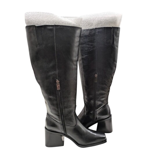 Vince Camuto Women's Sangeti Stacked Heel Knee High Boot, Black Leather 7.5 - Picture 8 of 10